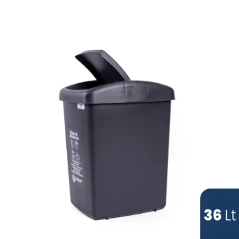 Papelera Tapa Vaivén 36L Negra Colplast
