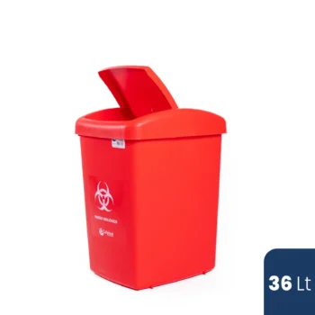 Papelera Tapa Vaivén 36L Roja Colplast