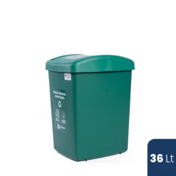Papelera Tapa Vaivén 36L Verde Colplast