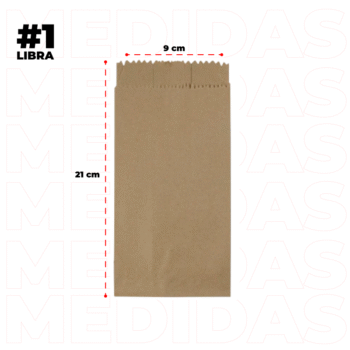 Bolsa kraft 1 libra en Cúcuta – medidas 10x22 cm