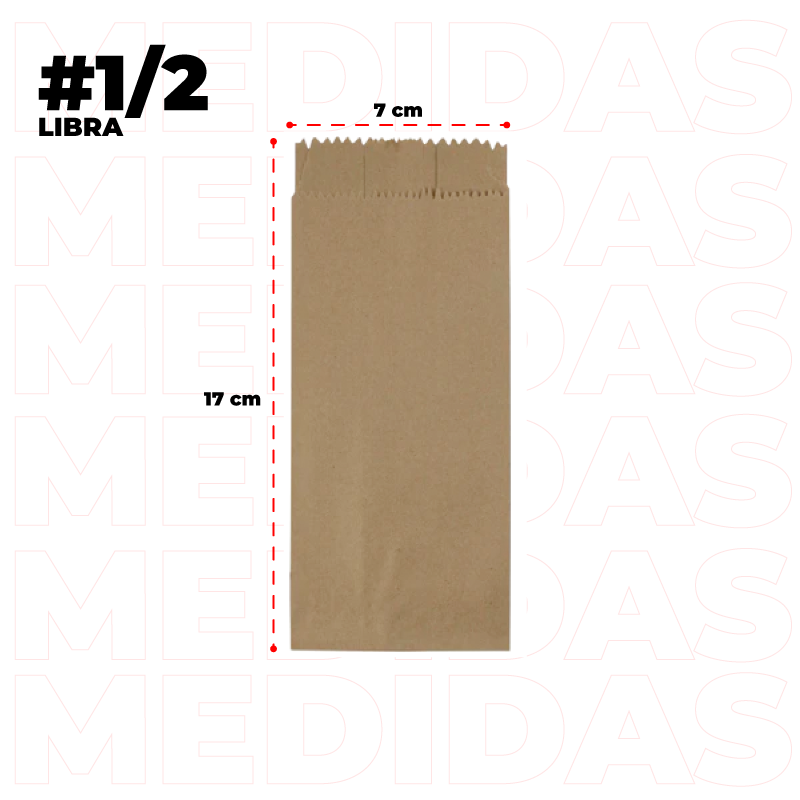 KRAFT-MEDIA-LIBRA2 Bolsa kraft 1/2 libra en Cúcuta – medidas 7x17 cm