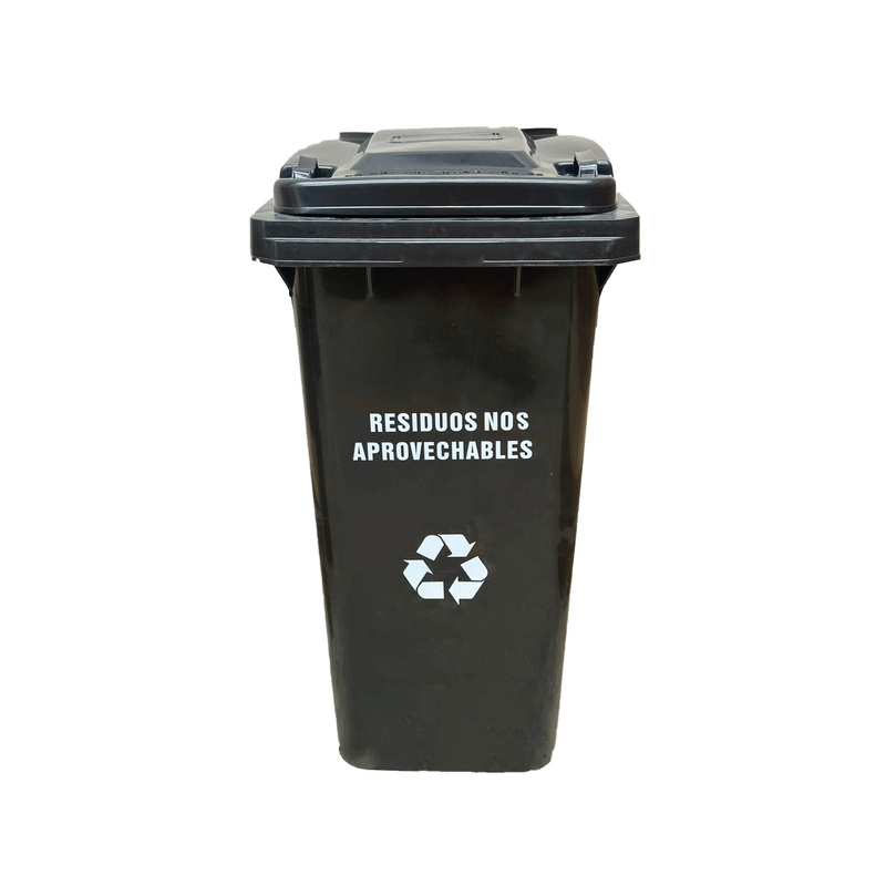 Tacho Ecológico Tripe Clean 120 Litros con Ruedas Negro