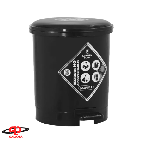 Papelera Redonda con Pedal 3.5 Litros negra Luxury