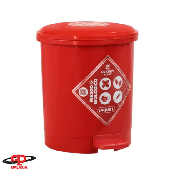 Papelera Redonda con Pedal 3.5 Litros Roja Luxury