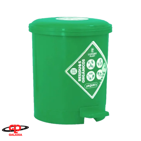 Papelera Redonda con Pedal 3.5 Litros verde Luxury