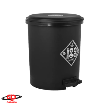 Papelera Redonda con Pedal 13 Litros negra Luxury