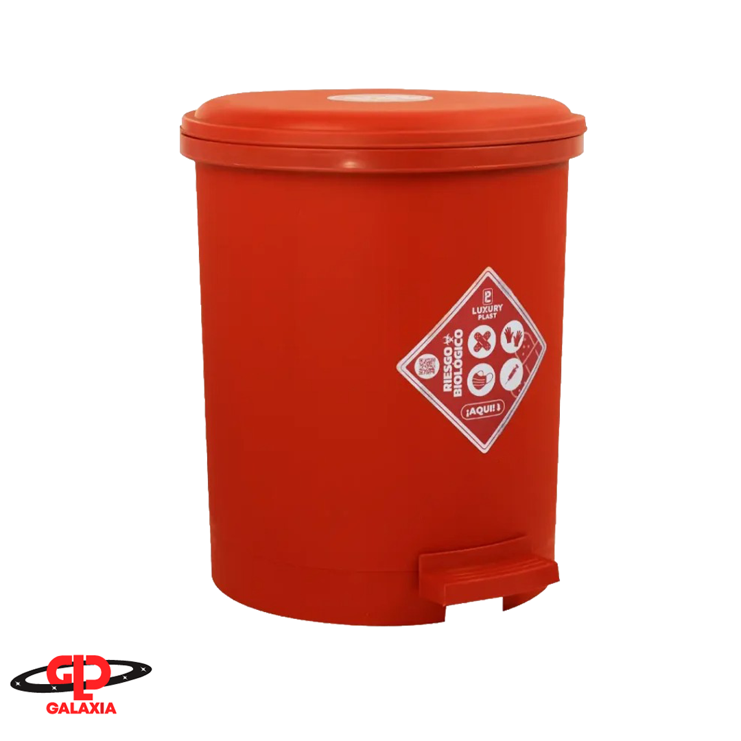 Papelera Redonda con Pedal 13 Litros Roja Luxury