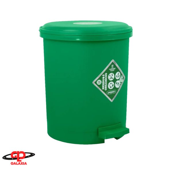 Papelera Redonda con Pedal 13 Litros Verde Luxury