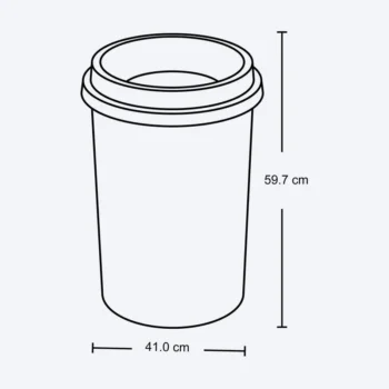Papelera Evo Rimax de 50 litros con tapa metálica, referencia 11782