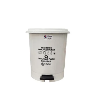 Papelera Redonda con Pedal 12 Litros Blanca Colplast