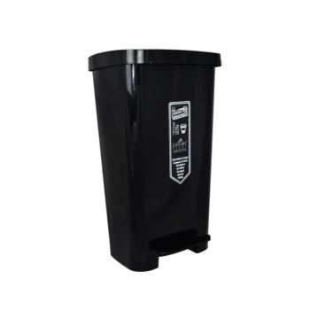 Papelera Cuadrada con Pedal 45 Litros Negra Luxury