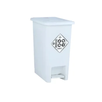 Papelera Rectangular con Pedal 12Litros Blanca Luxury