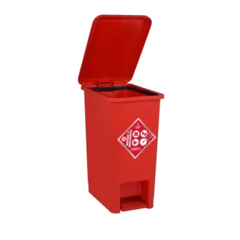 Papelera Rectangular con Pedal 12 Litros Roja Luxury