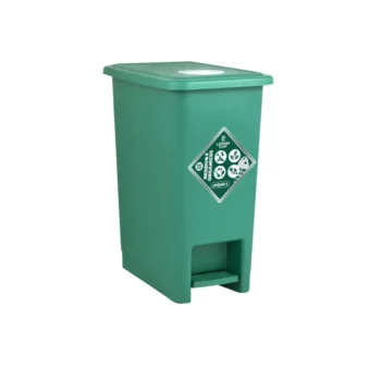Papelera Rectangular con Pedal 12Litros Verde Luxury