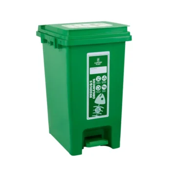 Papelera Rectangular con-Pedal 20 Litros-Verde Luxury