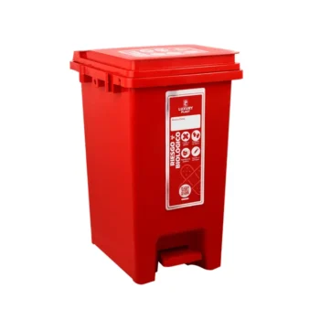 Papelera Rectangular con Pedal 20 Litros Roja Luxury