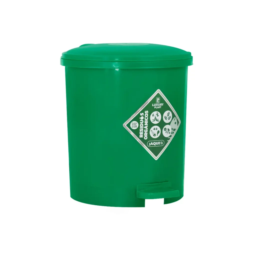 Papelera Redonda con Pedal 7 Litros Verde Luxury