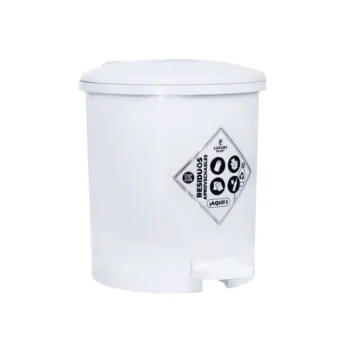 Papelera Redonda con Pedal 7 Litros Blanca Luxury