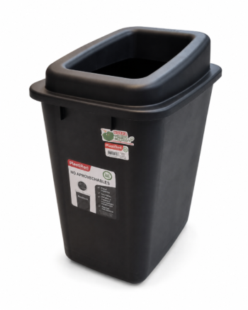 Papelera Rectangular 40 Litros Negra Plastired