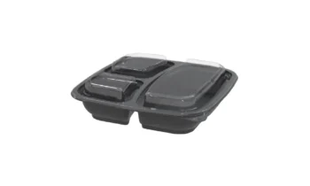 Contenedor Ptg Con Tapa Cuadrado 32OZ 3-DIV Negro DARNEL — referencia DP4608532399S