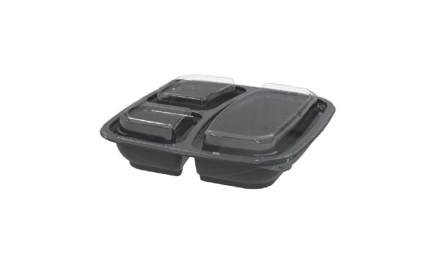 Contenedor Ptg Con Tapa Cuadrado 32OZ 3-DIV Negro DARNEL — referencia DP4608532399S